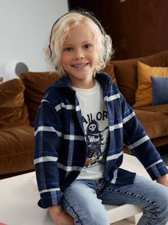 Chemise à capuche à grands carreaux garçon en flanelle - vertbaudet enfant Garçon-Chemise-Chemise à capuche à grands carreaux garçon en flanelle