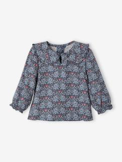 Blouse fleurie bébé col claudine - vertbaudet enfant Bébé-Chemise, blouse-Blouse fleurie bébé col claudine