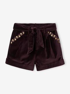 Meisjesshort van glad fluweel - vertbaudet enfant -Meisjesshort van glad fluweel
