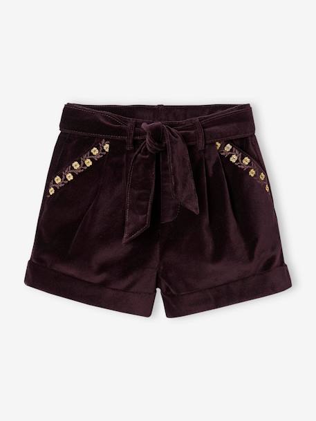 Short fantaisie en velours lisse fille - vertbaudet enfant Fille-Short-Short fantaisie en velours lisse fille