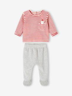 Pyjama de Noël en velours bébé - vertbaudet enfant Bébé-Pyjama, surpyjama-Pyjama de Noël en velours bébé