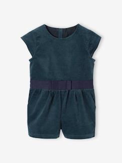 Combishort bébé en velours lisse - vertbaudet enfant Bébé-Salopette, combinaison-Combishort bébé en velours lisse