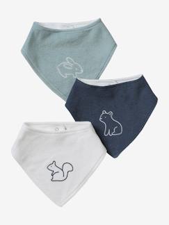 Set met 3 bandanaslabbetjes van badstof - vertbaudet enfant Verzorging-Baby eet en drinkt-Slabbetje-Set met 3 bandanaslabbetjes van badstof