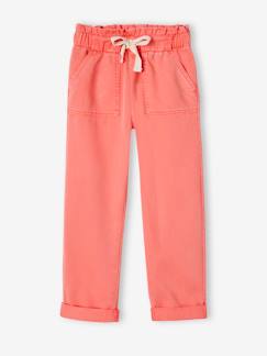 Soepele meisjesbroek in 'paperbag'-stijl - vertbaudet enfant -Soepele meisjesbroek in 'paperbag'-stijl