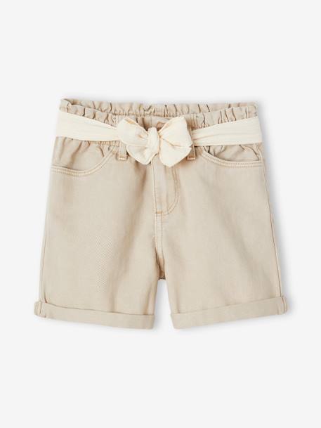 Short style paperbag fille et sa ceinture en gaze de coton - vertbaudet enfant Fille-Short-Short style paperbag fille et sa ceinture en gaze de coton