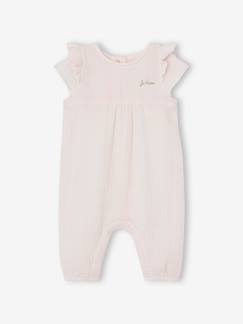 Combinaison bébé en gaze de coton - vertbaudet enfant Bébé-Salopette, combinaison-Combinaison bébé en gaze de coton