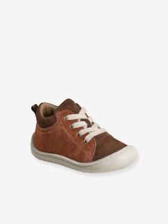 Bottillons lacés cuir souple bébé premiers pas - vertbaudet enfant Chaussures-Chaussures fille 23-38-Bottes-Bottillons lacés cuir souple bébé premiers pas