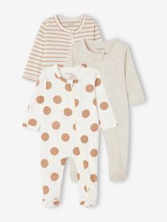 Set van 3 pyjama's van jersey met rits BASICS - vertbaudet enfant Baby-Pyjama, overpyjama-Set van 3 pyjama's van jersey met rits BASICS