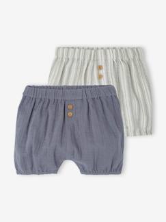 Lot de 2 bloomers naissance en gaze de coton - vertbaudet enfant Bébé-Short-Lot de 2 bloomers naissance en gaze de coton