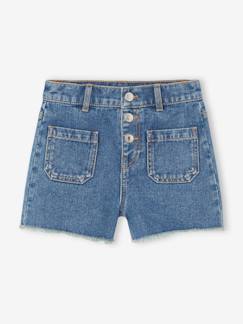 Short en jean fille bas effiloché - vertbaudet enfant Short en jean fille bas effiloché - vertbaudet enfant