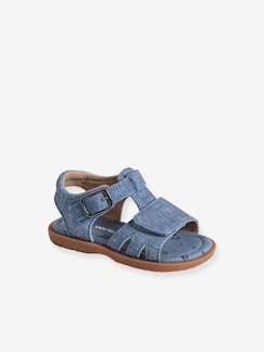 Sandales scratchées effet jean bébé - vertbaudet enfant Chaussures-Chaussures garçon 23-38-Sandales-Sandales scratchées effet jean bébé