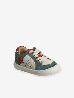 Baskets cuir bébé lacées et zippées - vertbaudet enfant Chaussures-Chaussures garçon 23-38-Baskets cuir bébé lacées et zippées