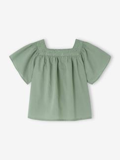 Blouse encolure carrée en broderie anglaise bébé - vertbaudet enfant Bébé-Chemise, blouse-Blouse encolure carrée en broderie anglaise bébé