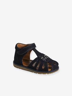 Sandales scratchées fermées cuir bébé - vertbaudet enfant Chaussures-Chaussures bébé 17-26-Marche fille 19-26-Ballerines, babies -Sandales scratchées fermées cuir bébé