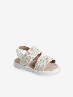 Sandales lumineuses scratchées bébé - vertbaudet enfant Chaussures-Chaussures bébé 17-26-Marche fille 19-26-Ballerines, babies -Sandales lumineuses scratchées bébé