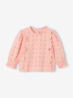 Blouse en broderie anglaise Bébé à volants - vertbaudet enfant Bébé-Chemise, blouse-Blouse en broderie anglaise Bébé à volants