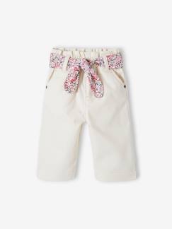 Pantalon large bébé avec ceinture à nouer - vertbaudet enfant Bébé-Pantalon, jean-Pantalon large bébé avec ceinture à nouer