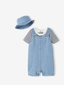 Ensemble naissance : salopette courte, body et bob bébé - vertbaudet enfant Ensemble naissance : salopette courte, body et bob bébé - vertbaudet enfant