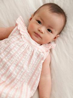 Gestreepte jurk in seersucker geboorte - vertbaudet enfant Baby-Rok, jurk-Gestreepte jurk in seersucker geboorte