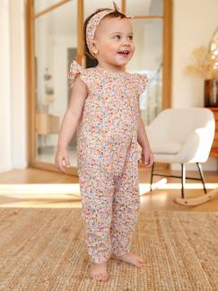 Ensemble combinaison + bandeau imprimés bébé fille - vertbaudet enfant Bébé-Ensemble-Ensemble combinaison + bandeau imprimés bébé fille