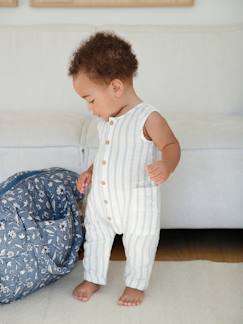 Combinaison en gaze de coton naissance - vertbaudet enfant Bébé-Salopette, combinaison-Combinaison en gaze de coton naissance