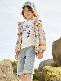 Coupe-vent à capuche motifs graffitis garçon - vertbaudet enfant Garçon-Manteau, veste-Coupe-vent à capuche motifs graffitis garçon