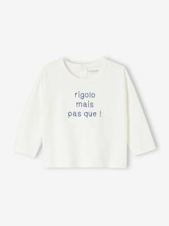 Bébé-T-shirt, sous-pull-T-shirt message brodé personnalisable bébé en coton biologique