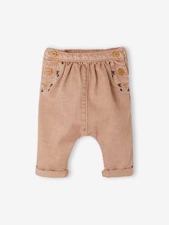 Sarouel brodé bébé en denim - vertbaudet enfant Sarouel brodé bébé en denim - vertbaudet enfant