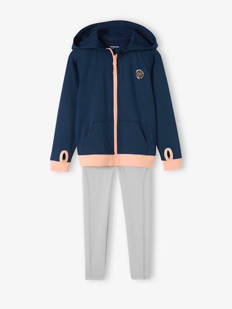 Ensemble de sport sweat zippé et legging technique fille - vertbaudet enfant Fille-Collection sport-Ensemble de sport sweat zippé et legging technique fille