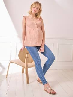 Zwangerschaps- en borstvoedingsblouse van katoengaas met iriserende stippen - vertbaudet enfant Zwangerschapskleding-Borstvoeding-Zwangerschaps- en borstvoedingsblouse van katoengaas met iriserende stippen