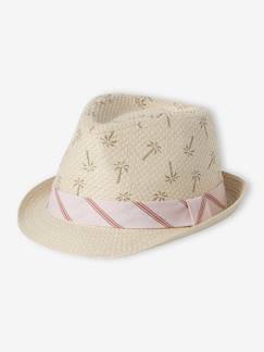 Chapeau en paille de papier et ruban rayé bébé garçon - vertbaudet enfant Bébé-Accessoires-Chapeau en paille de papier et ruban rayé bébé garçon