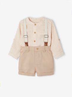 Ensemble cérémonie bébé : chemise + short + bretelles - vertbaudet enfant Bébé-Ensemble-Ensemble cérémonie bébé : chemise + short + bretelles