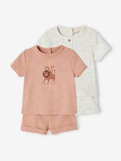 Lot de 2 pyjashorts nid abeille naissance - vertbaudet enfant Bébé-Pyjama, surpyjama-Lot de 2 pyjashorts nid abeille naissance