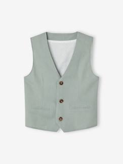 Veste sans manches de cérémonie garçon en coton/ lin - vertbaudet enfant Garçon-Manteau, veste-Veste sans manches de cérémonie garçon en coton/ lin