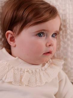 Sweat volant en broderie anglaise naissance - vertbaudet enfant Bébé-Pull, gilet, sweat-Sweat-Sweat volant en broderie anglaise naissance