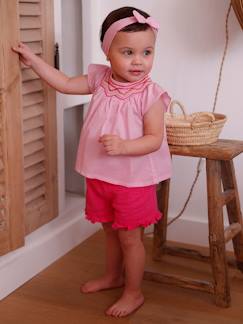 Ensemble blouse, short et bandeau bébé - vertbaudet enfant Bébé-Ensemble-Ensemble blouse, short et bandeau bébé