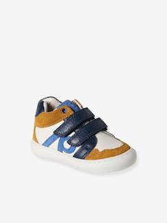Baskets en cuir scratchées bébé - vertbaudet enfant Chaussures-Chaussures garçon 23-38-Baskets en cuir scratchées bébé