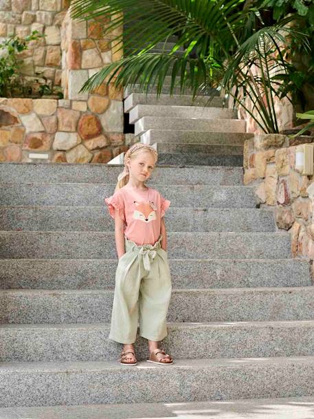 Pantacourt large en gaze de coton fille - vertbaudet enfant Fille-Pantalon-Pantacourt large en gaze de coton fille