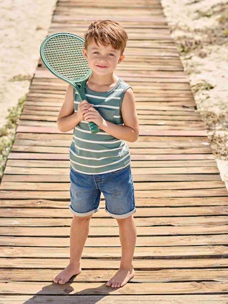 Bermuda facile à enfiler garçon en molleton effet denim - vertbaudet enfant Bermuda facile à enfiler garçon en molleton effet denim - vertbaudet enfant