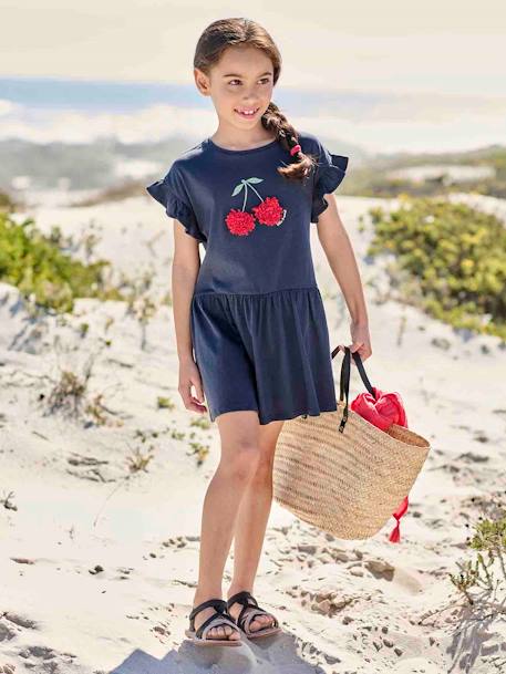 Robe motif fantaisie en relief fille - vertbaudet enfant Fille-Robe motif fantaisie en relief fille
