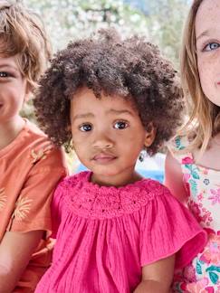Blouse en gaze de coton bébé encolure en crochet - vertbaudet enfant Bébé-Chemise, blouse-Blouse en gaze de coton bébé encolure en crochet