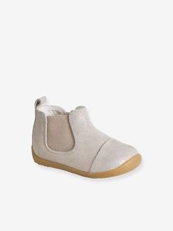 Boots en cuir pailleté bébé - vertbaudet enfant Chaussures-Chaussures bébé 17-26-Boots en cuir pailleté bébé