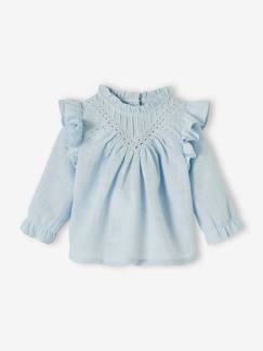 Blouse volantée bébé en tissu flammé - vertbaudet enfant Bébé-Chemise, blouse-Blouse volantée bébé en tissu flammé