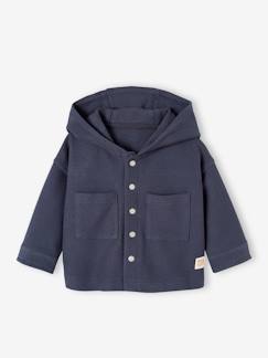 Chemise à capuche pressionnée devant bébé - vertbaudet enfant Bébé-Chemise, blouse-Chemise à capuche pressionnée devant bébé