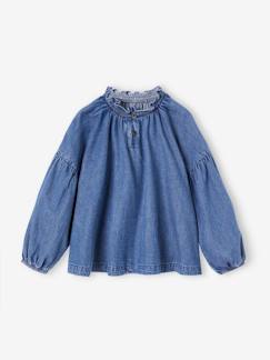 Blouse en denim léger fille - vertbaudet enfant Blouse en denim léger fille - vertbaudet enfant