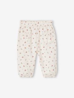 Pantalon velours à fleurs bébé fille - vertbaudet enfant Bébé-Pantalon, jean-Pantalon velours à fleurs bébé fille