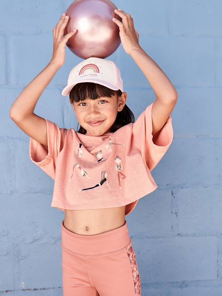 T-shirt cropped sport fille motifs égéries - vertbaudet enfant Fille-Collection sport-T-shirt cropped sport fille motifs égéries