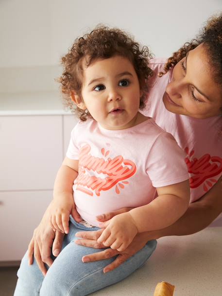 Tee-shirt fille Family team collection capsule vertbaudet et Studio Jonesie en coton bio - vertbaudet enfant Fille-T-shirt, sous-pull-Tee-shirt fille Family team collection capsule vertbaudet et Studio Jonesie en coton bio