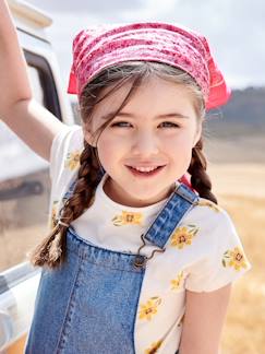 Personaliseerbare sjaal met bloemeprint voor meisjes - vertbaudet enfant Meisje-Accessoires-Meisjesmuts, sjaal, handschoenen-Personaliseerbare sjaal met bloemeprint voor meisjes