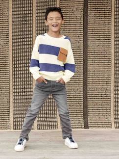 Jean droit en molleton effet denim facile à enfiler garçon - vertbaudet enfant Garçon-Jean-Jean droit en molleton effet denim facile à enfiler garçon